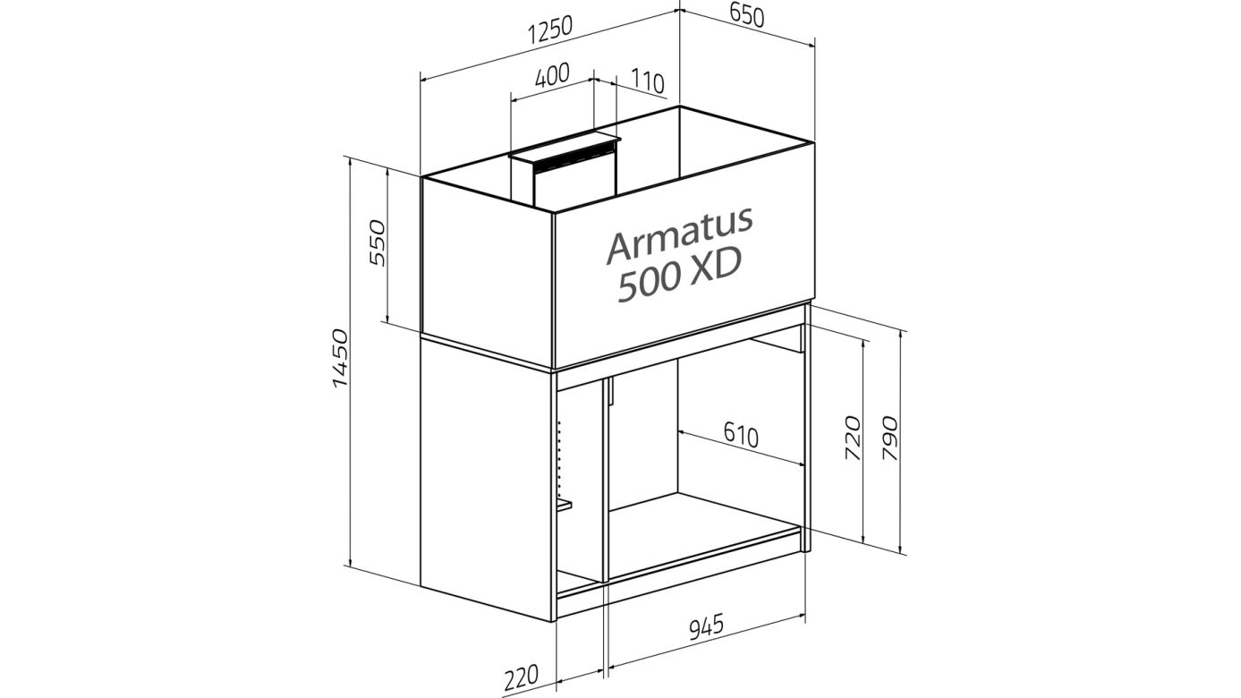 Aqua Medic Armatus 500 XD weiß 125x65x55 cm