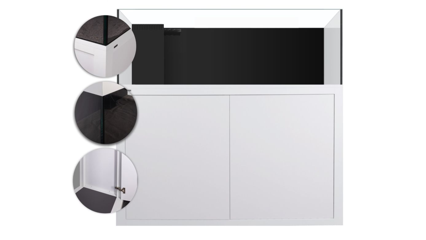 Giesemann LINEA 85/160 Aquarium 160x60x55cm Ohne Leuchten Eigene Farbkombination Titan soft Feinstruktur (+ Aufpreis) Glas hochglanz schwarz