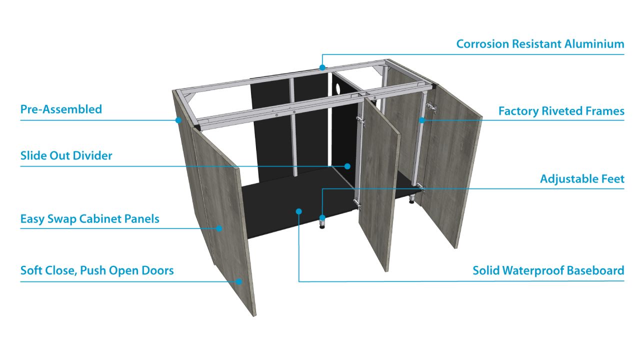 D-D AQUA-Pro Reef 1500 Metal Frame Anthracite Gloss Aquariumsystem 150x60x56cm