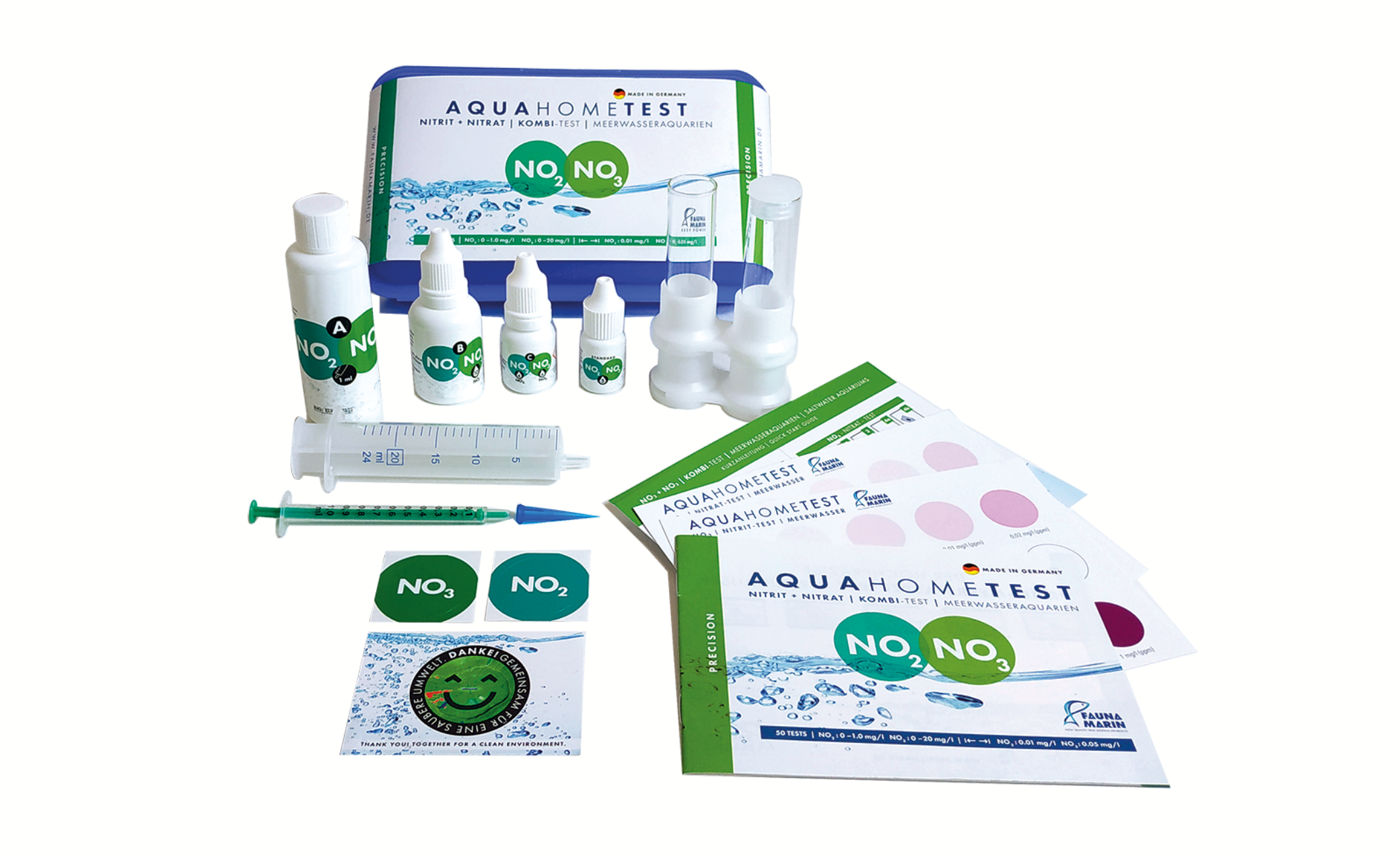 Fauna Marin AquaHomeTest NO2+NO3: Nitrit + Nitrat | Kombi-Test für Meerwasseraquarien
