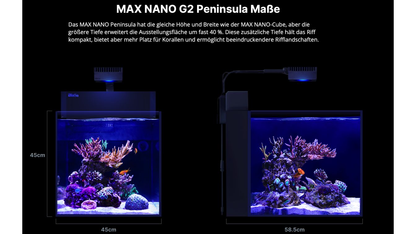 Red Sea MAX NANO G2 Peninsula inkl. weißer Unterschrank (R40006G2)