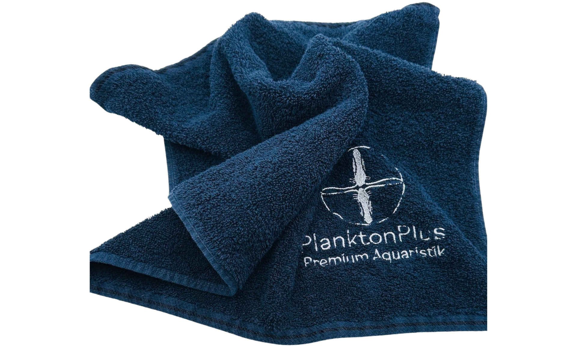 PlanktonPlus Aquaristik Handtuch 40x50cm Nachtblau mit Logo