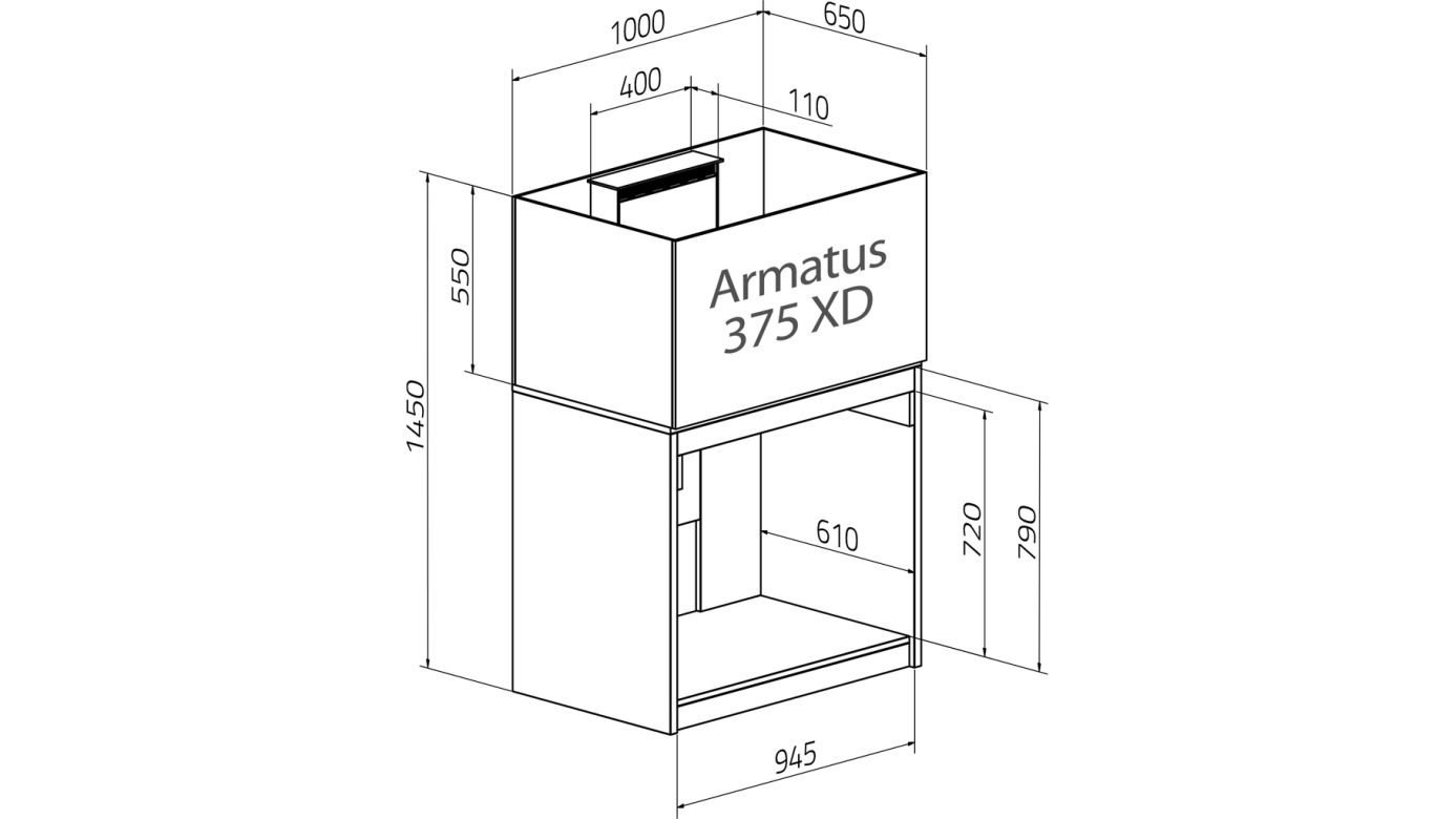 Aqua Medic Armatus 375 XD weiß 100x65x55 cm